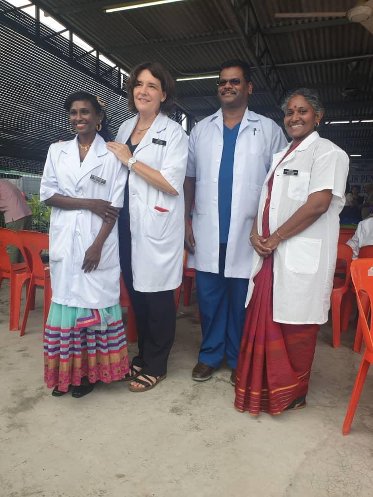 Premalatha at a community health outreach event in Malaysia